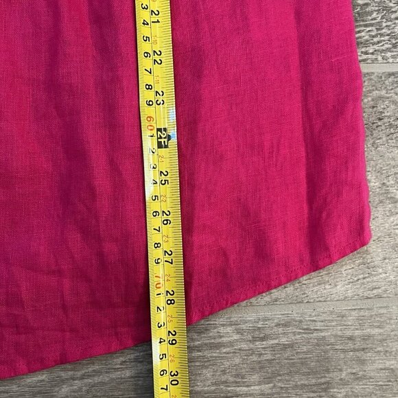 Charter Club Women's Linen Pleated Tunic Top Size Medium Embellished Pink Tutu - Picture 5 of 8